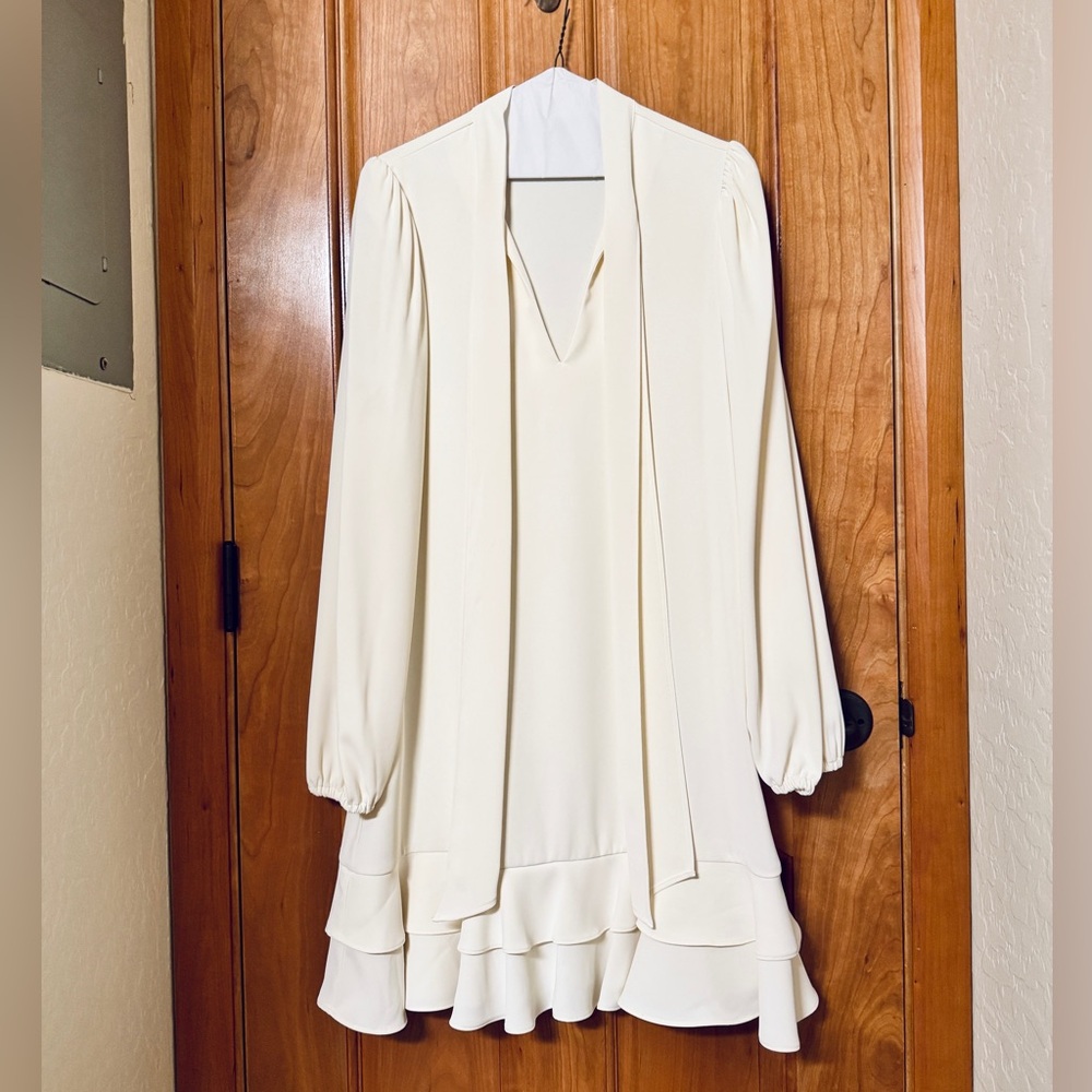 Prabal Gurung for JCPenney Off White Long Sleeve Shift Dress with Pockets